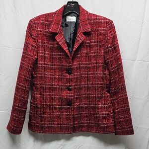 Villager Red Plaid Blazer